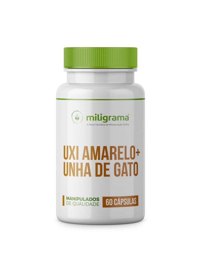 Uxi Amarelo 250mg com Unha de Gato 250mg 60 Cápsulas