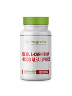 Acetil L-carnitina 500mg + Ácido Alfa Lipóico 200mg 120 Doses