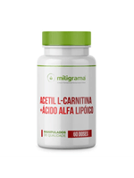 Acetil L-carnitina 500mg + Ácido Alfa Lipóico 200mg 60 Doses