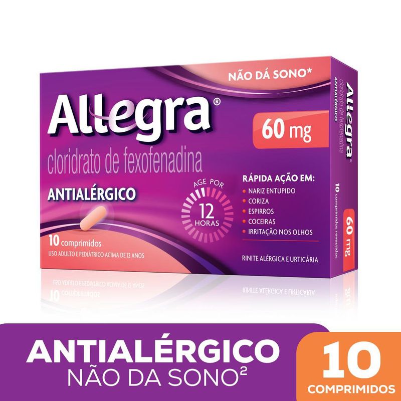Allegra 60 mg - Sanofi Aventis - 10 comprimidos