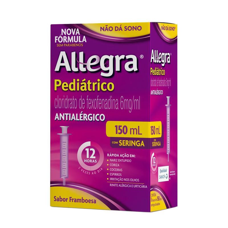 Allegra Pediátrico 6mg/ml Sanofi Aventis 150ml Suspensão Oral