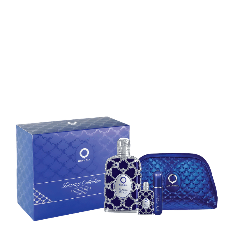 Kit Orientica Royal Bleu - Eau de Parfum 80ml + Miniatura 7,5ml + Atomizer + Necessaire