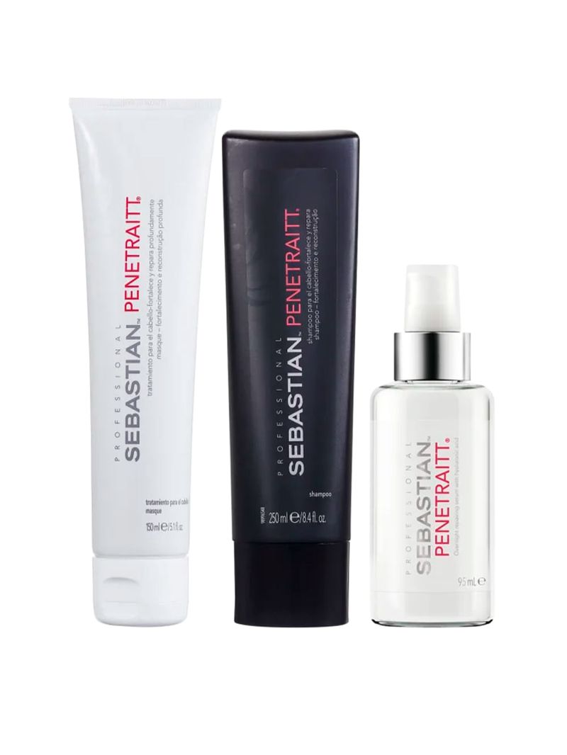 Kit Sebastian Penetraitt - Shampoo 250ml + Sérum Capilar Noturno 95ml + Máscara 150ml