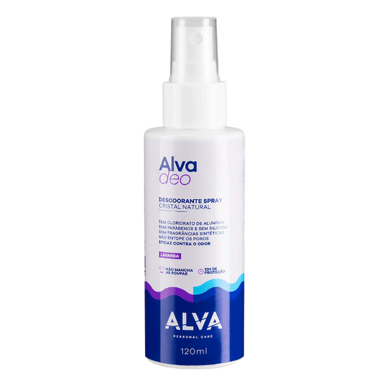 Desodorante Spray Vegano Alva Cristal Natural Lavanda 120ml