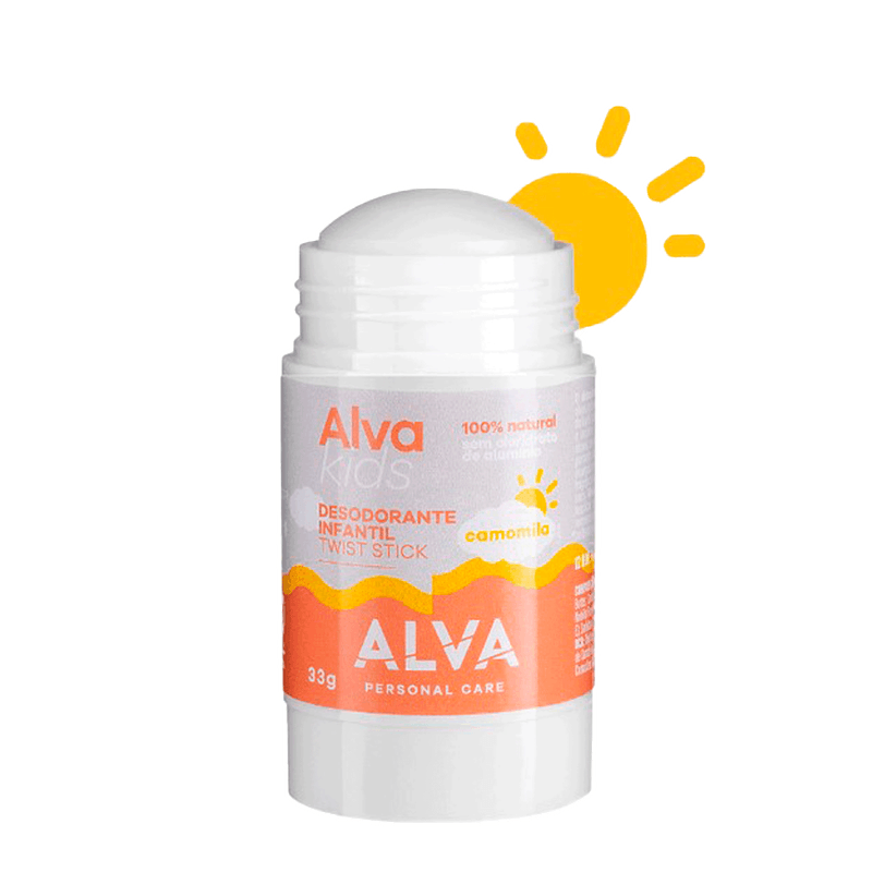 Alva Personal Care Kids Camomila Vegano - Desodorante Em Barra Infantil 33g