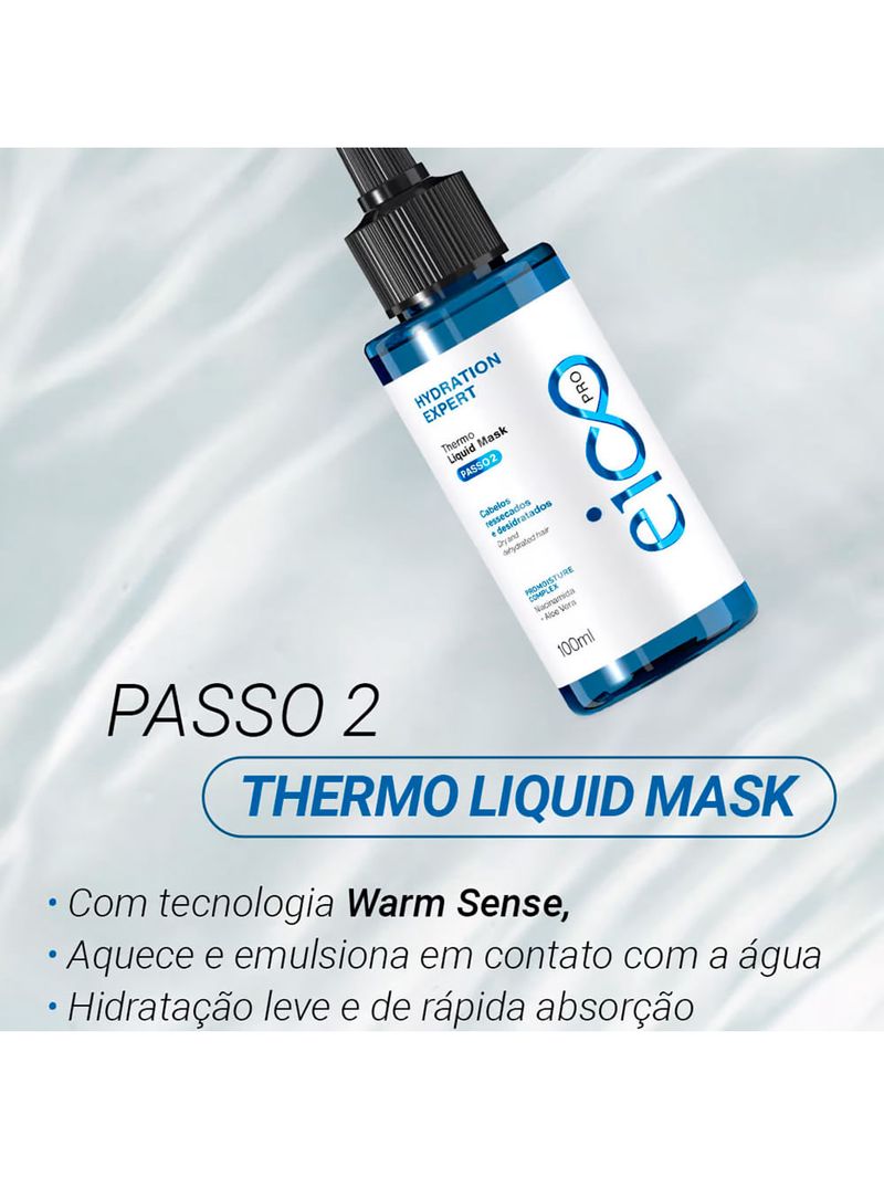 Kit Eico Pro Hydration System - Shampoo 100ml + Cond 100ml + Mas Líquida 100ml + Protetor térmico 100ml