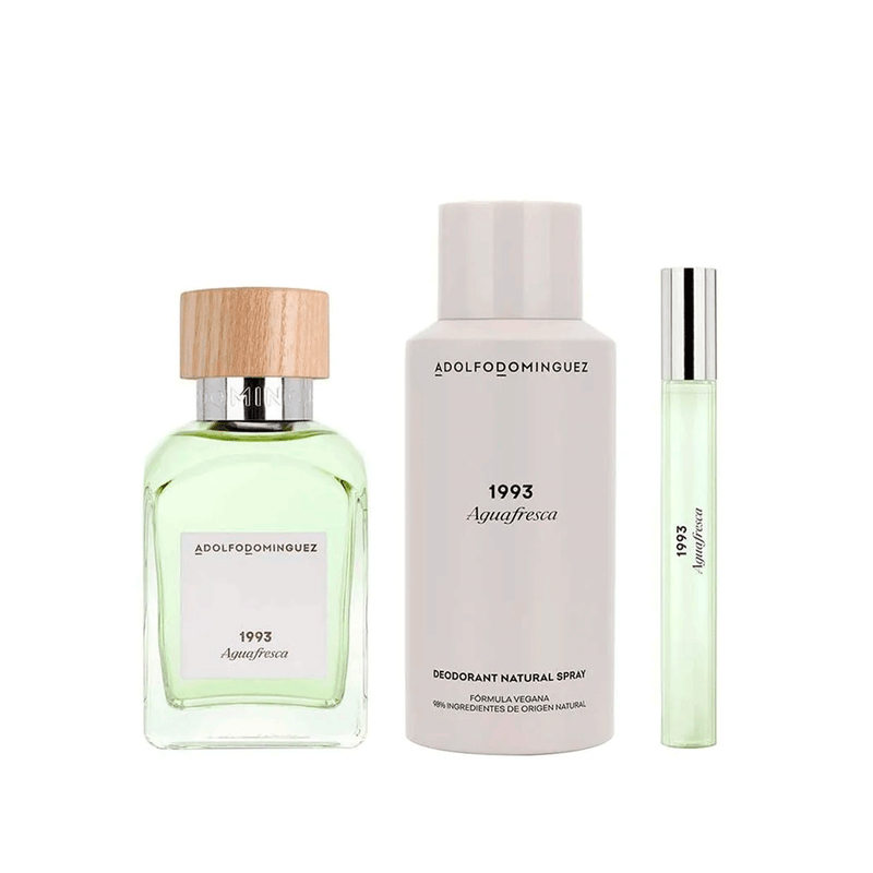 Kit Adolfo Dominguez 1993 Agua Fresca - Eau de Toilette 120ml + Desodorante 150ml + Eau de Toilette 10ml