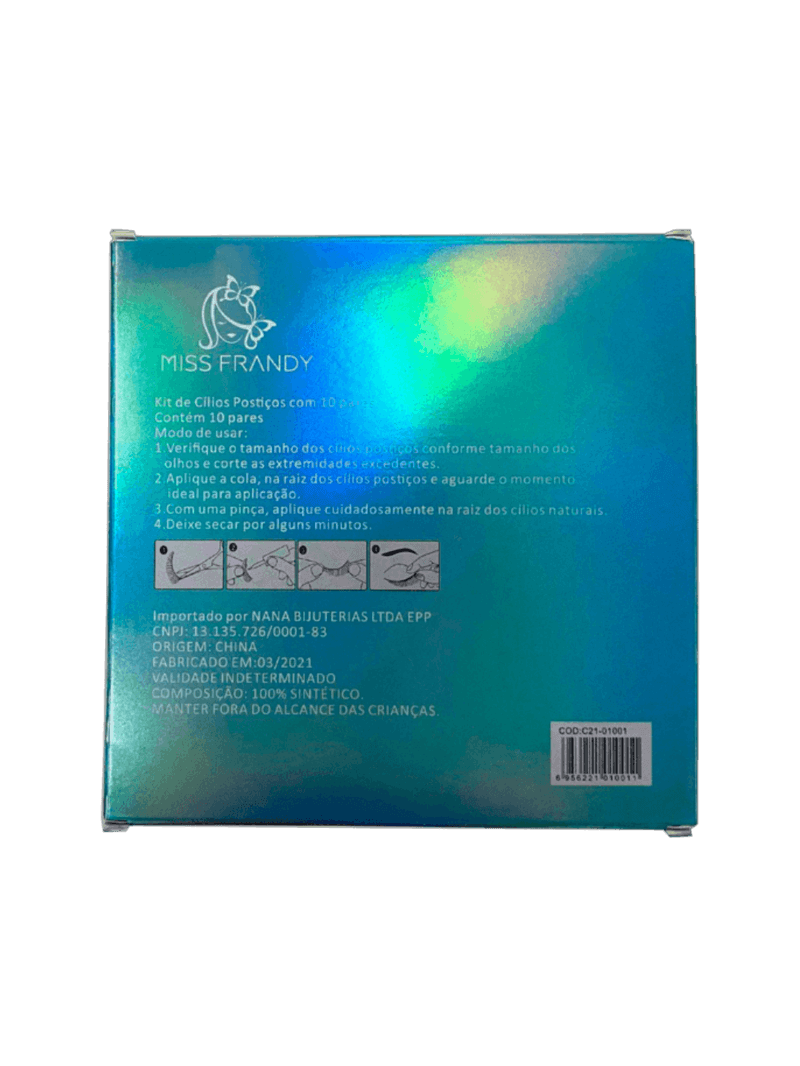 Kit Miss Frandy - Cílios Postiços com 10 Pares