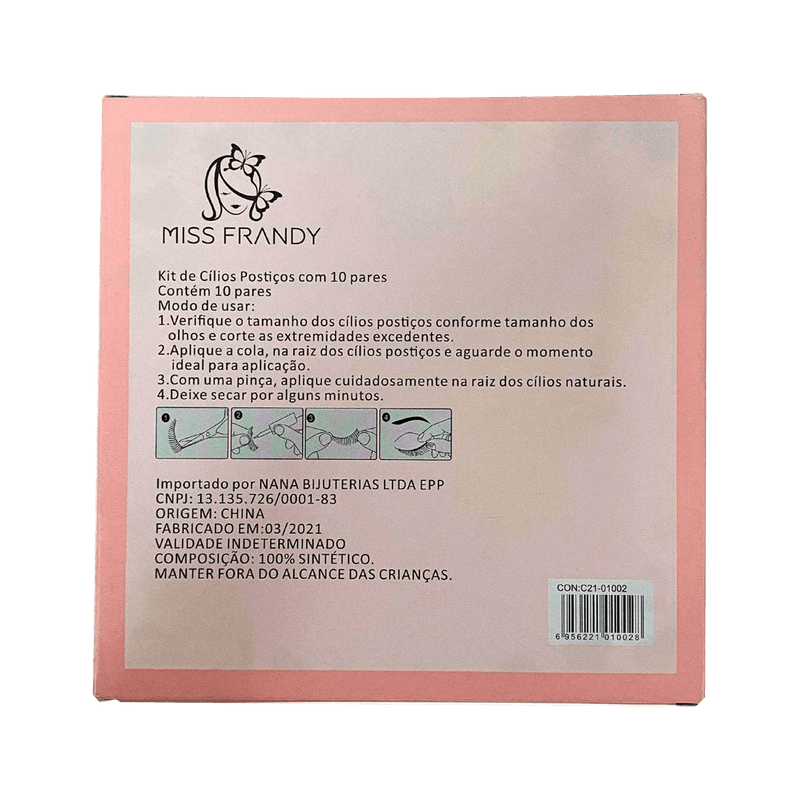 Kit Miss Frandy - Cílios Postiços com 10 Pares