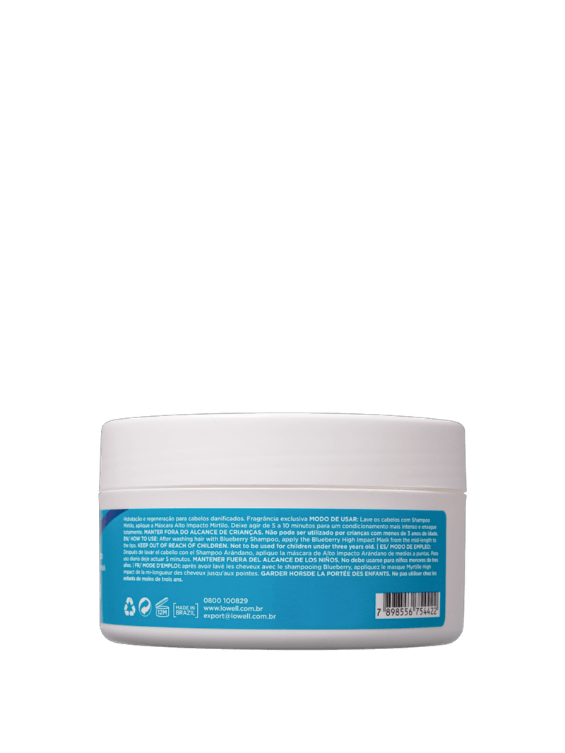 Lowell Extrato de Mirtilo Alto Impacto - Máscara Capilar 240g