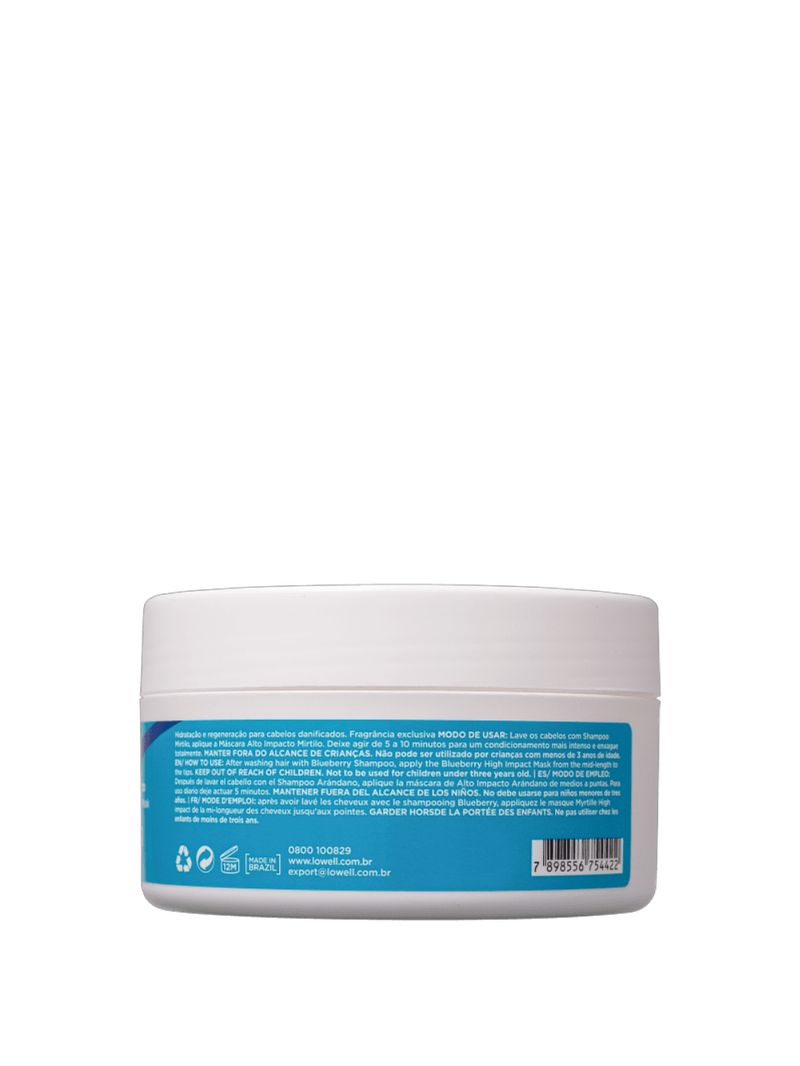 Lowell Extrato de Mirtilo Alto Impacto - Máscara Capilar 240g