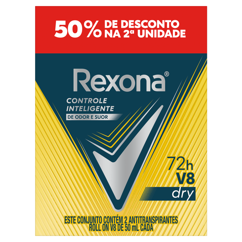 Dove Rexona Men Roll-On 2x50ml Antitranspirante 72h Notas Verdes