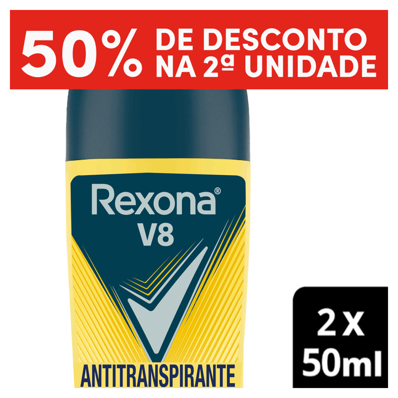 Dove Rexona Men Roll-On 2x50ml Antitranspirante 72h Notas Verdes
