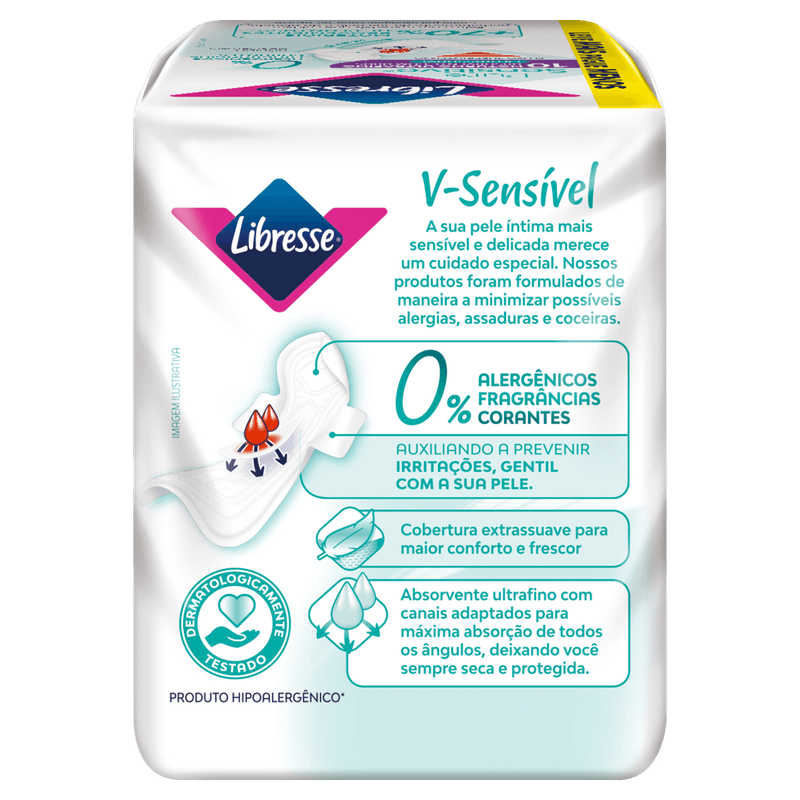 Absorvente Noturno Extra Longo com Abas 10un Extra Suave Sem Fragrância Libresse