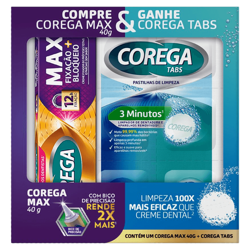 KIT COREGA FIX MAX 40G+ PAST LIMP TABS