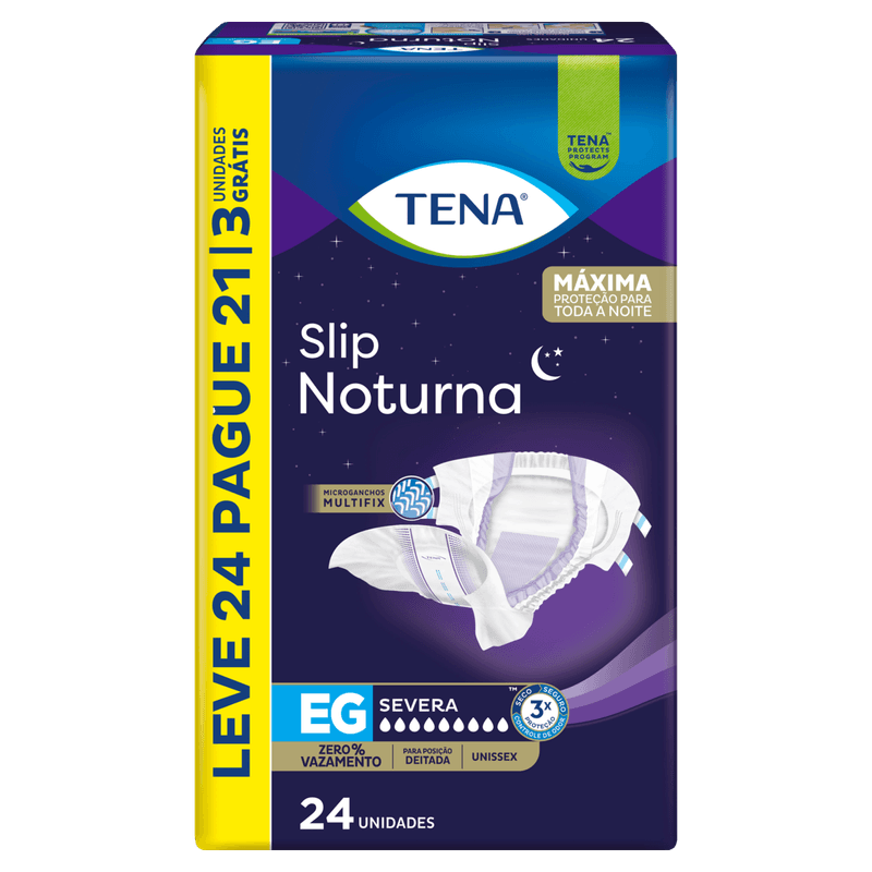 Fralda Geriátrica Tena Slip Noturna EG 24un - Conforto e Proteção Noturna