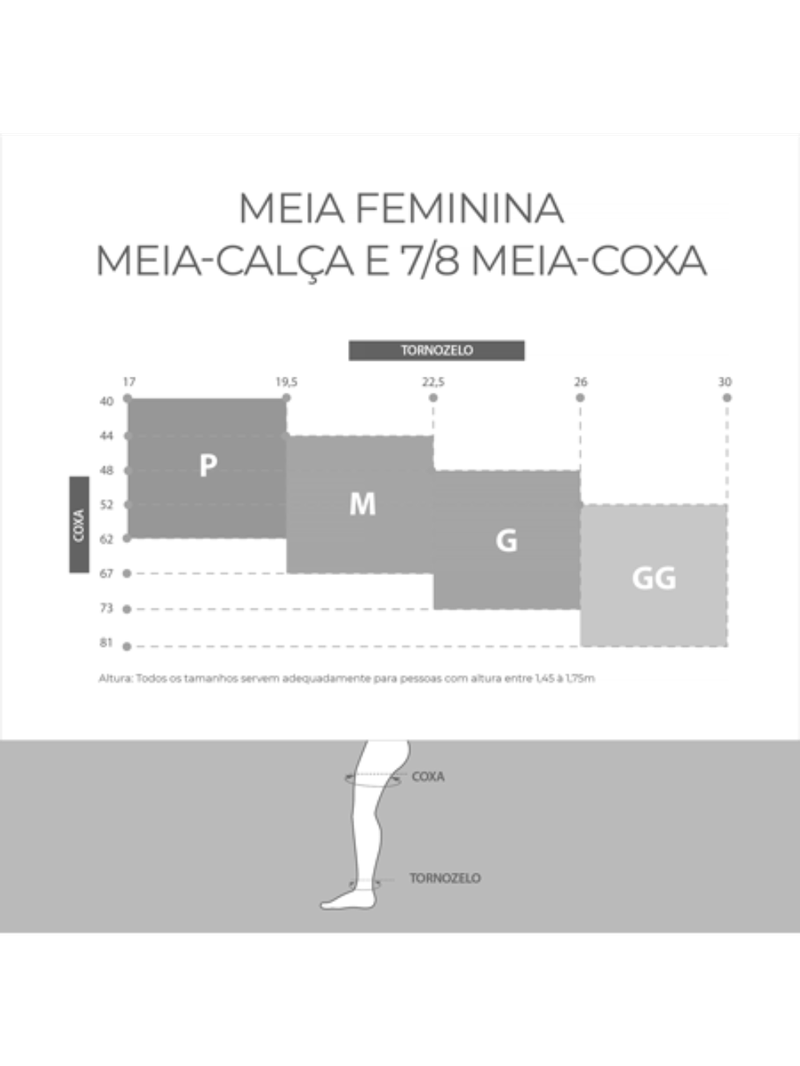 Meia Coxa 7/8 Attiva Alta Compressao 20-30 Fem Aberta Natural Escuro Tamanho P Cor NATURAL ESCURO