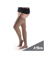 Meia Coxa 7/8 Attiva Alta Compressao 20-30 Fem Aberta Natural Escuro Tamanho G Cor NATURAL ESCURO