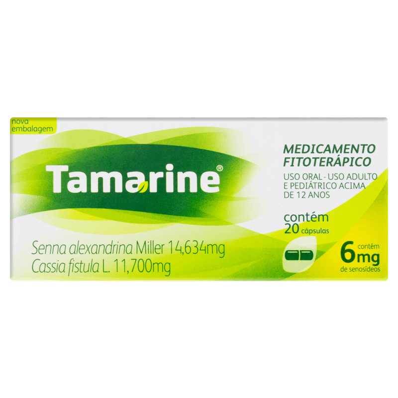 Laxante Fitoterápico Tamarine 6mg Hypera 20 Cápsulas