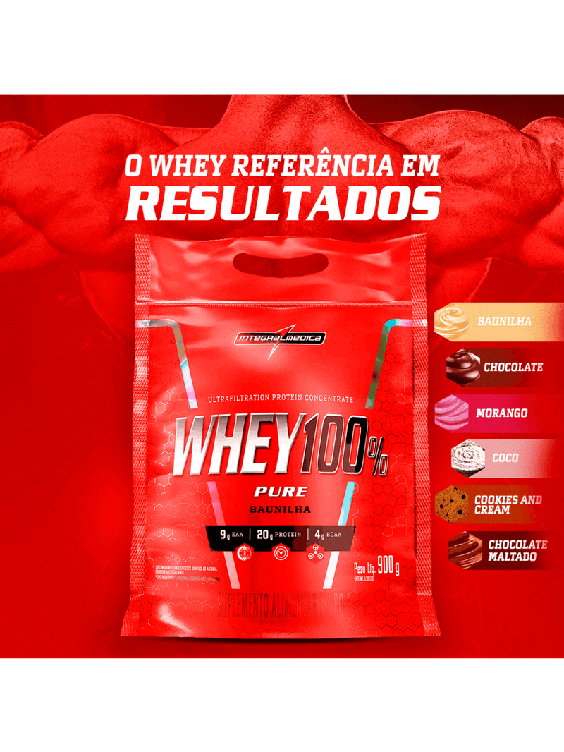 WHEY 100% PURE Morango - Pouch 900g