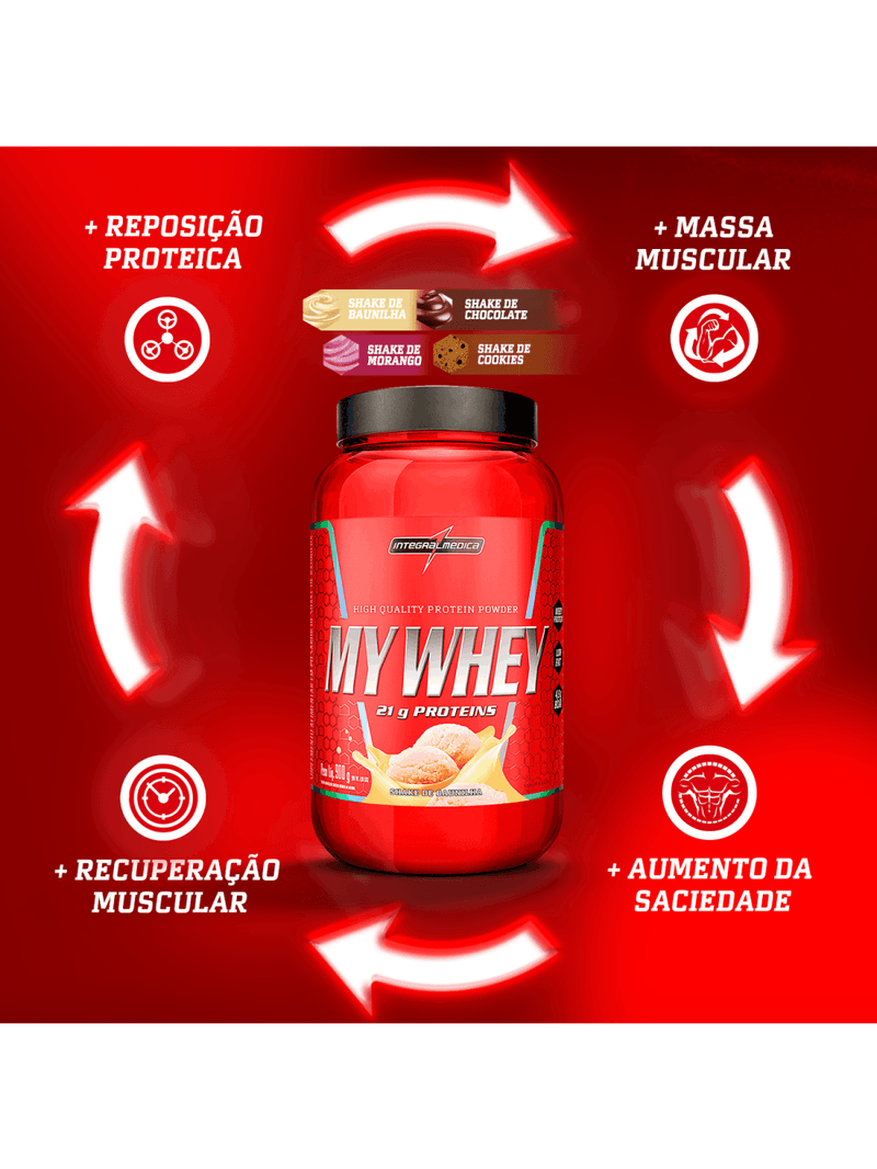 MY WHEY – High quality protein powder 900g Shake de Morango