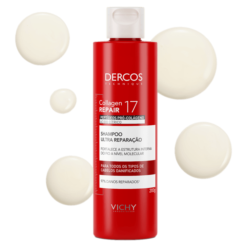 Shampoo Ultra Reparação Dercos Collagen Repair 17 200g Vichy