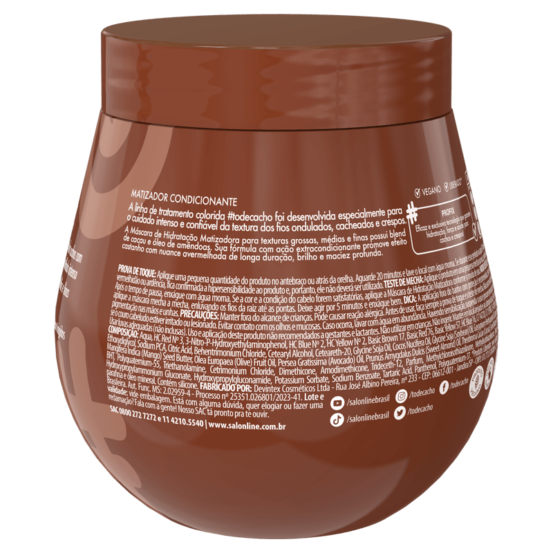 Máscara Matizadora Chocolate Salon Line #To de Cacho - 300g