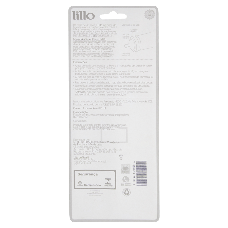 Mamadeira Lillo Divertida Azul 260Ml - Lillo