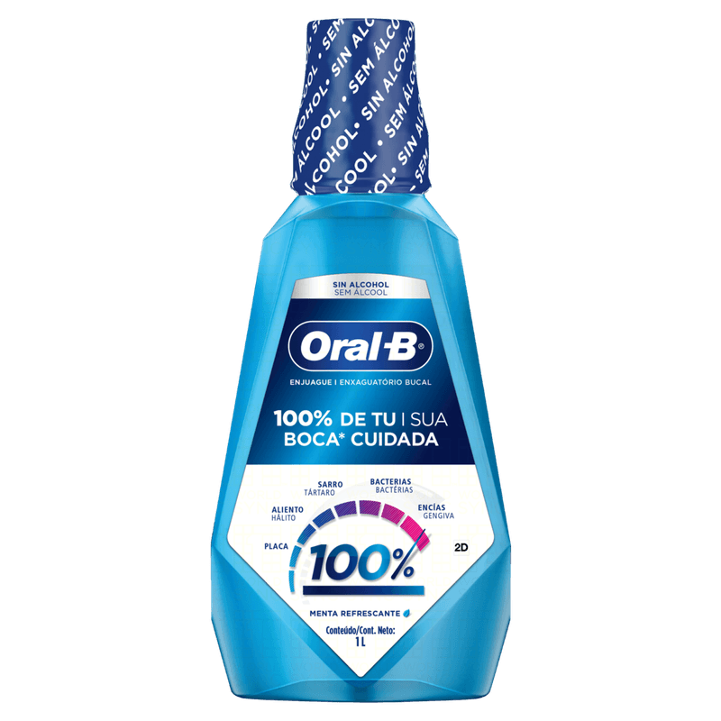Enxaguante Bucal Oral-B 100 Sem Álcool Menta Refrescante 1L