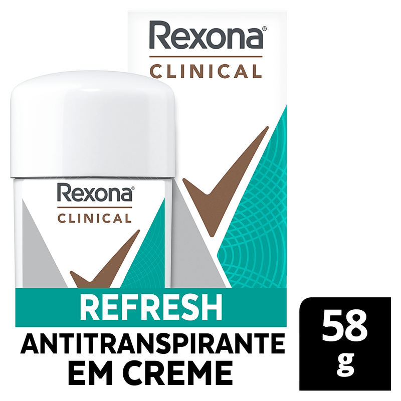 Antitranspirante Rexona Clinical Refresh Creme Invisível 96h - 58g