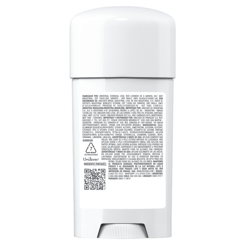 Antitranspirante Rexona Clinical Refresh Creme Invisível 96h - 58g