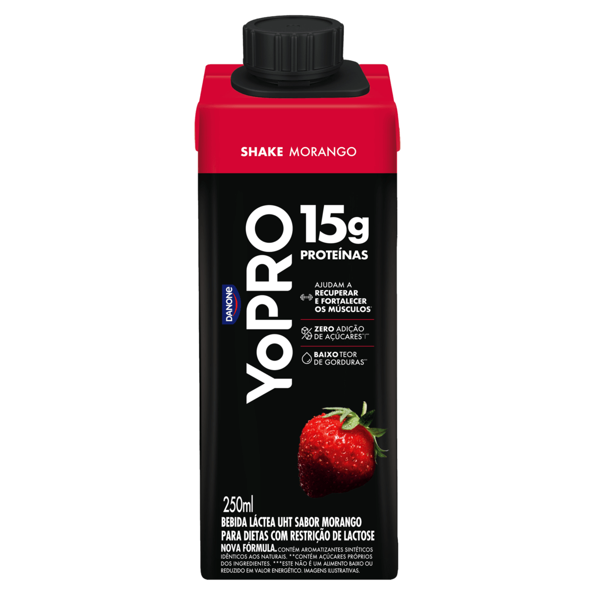 Bebida Láctea Shake Morango Zero Lactose Yopro - 250ml - Drogarias