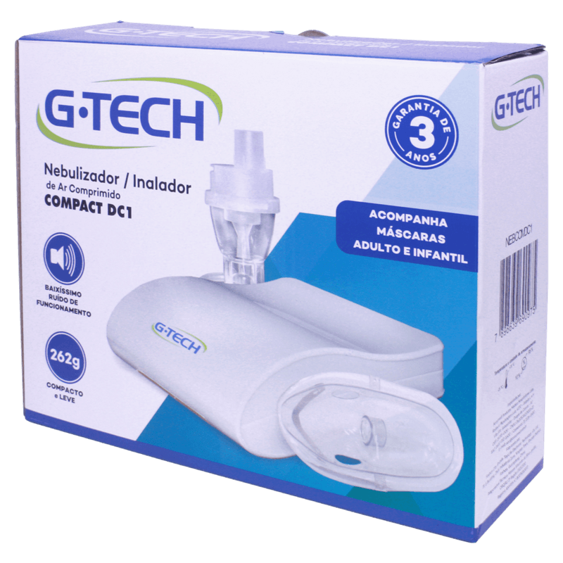 Nebulizador Inalador Compact DC1 260g Superflow Plus Bivolt Gtech