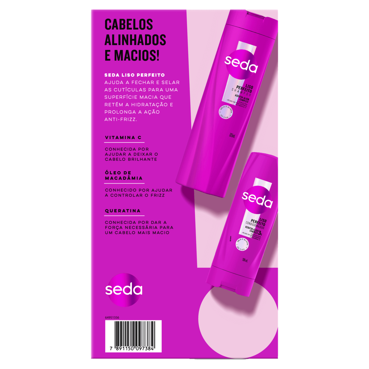 Kit Shampoo 300ml + Condicionador 190ml Seda Liso Perfeito - FARMALIFE