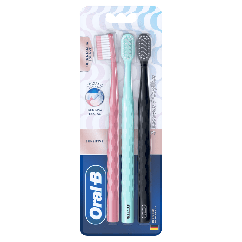 Escova Dental Ultramacia Oral-B Iconic Sensitive - 3 Unidades