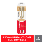 Escova de Dente Colgate Slim Soft Gold Ultramacia 2 Unidades