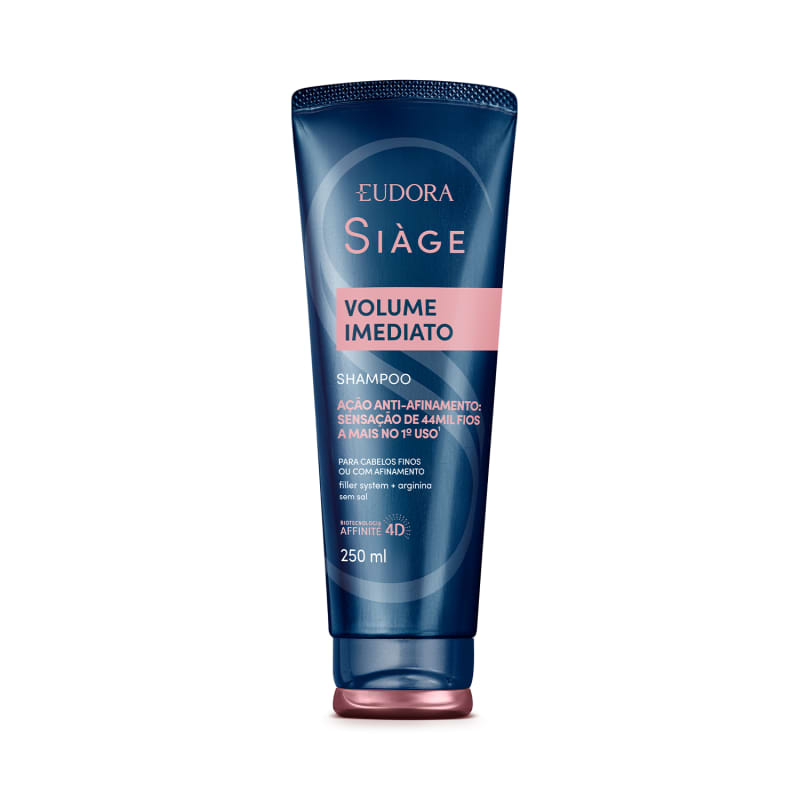 Eudora Siàge Shampoo Volume Imediato 250ml para Cabelos Finos e Ralos com Tecnologia Filler System