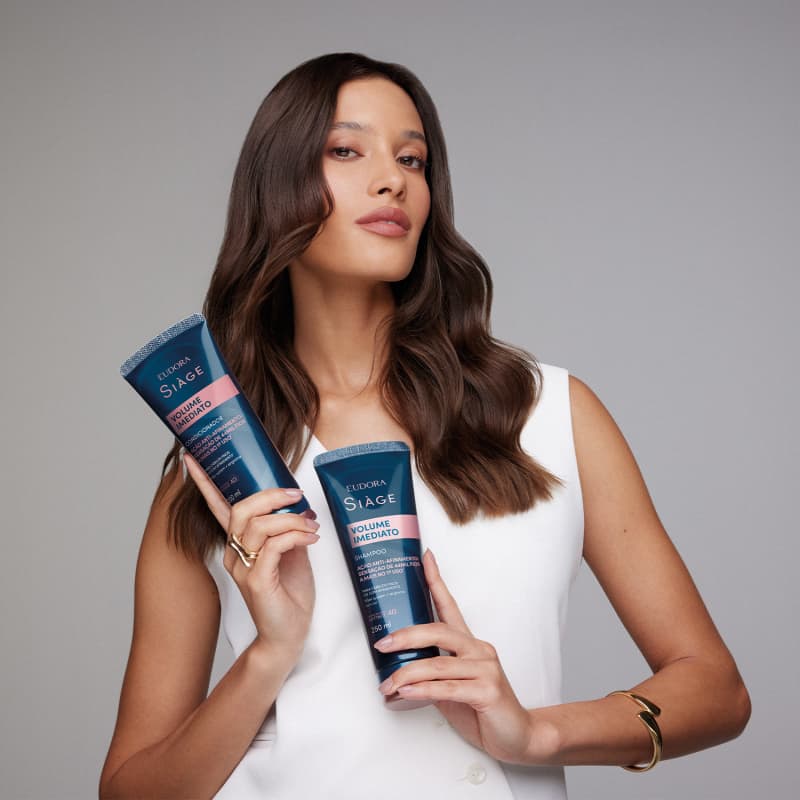 Eudora Siàge Shampoo Volume Imediato 250ml para Cabelos Finos e Ralos com Tecnologia Filler System
