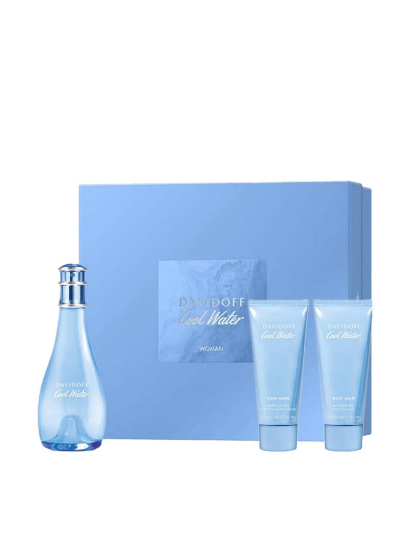 Kit Davidoff Cool Water Feminino - Edt 100ml + Lotion 75ml + Shower 75ml