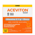 Aceviton Zinco 1g + 10mg Sabor Laranja 30 Comprimidos Efervescentes Cimed suplemento vitamínico