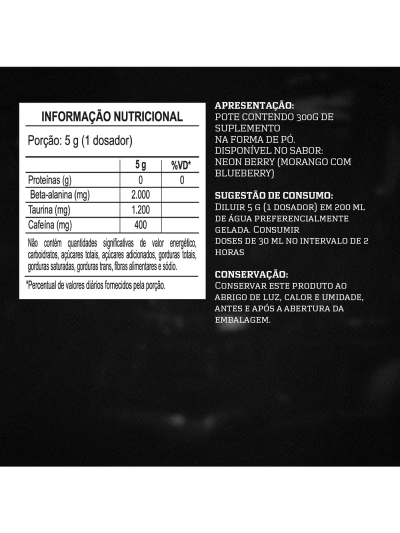 Pré-Treino Évora XT Neon Berry 300g Darkness