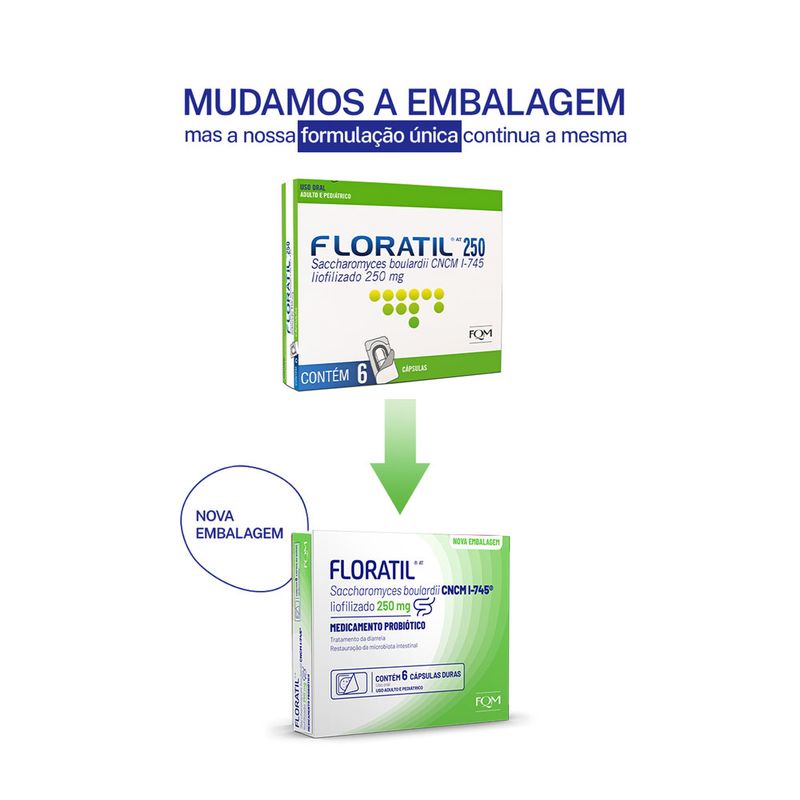 Floratil 250mg - 6 Cápsulas