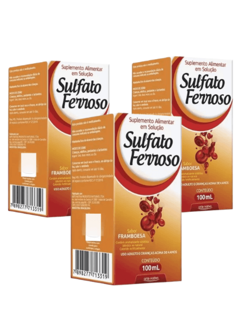 Kit C/3 Sulfato Ferroso Solução 100ml - Arte Nativa
