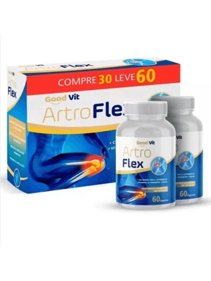 Suplemento Artroflex Colágeno Tipo II Cálcio Magnésio D3 K2 60 Cápsulas Good Vit