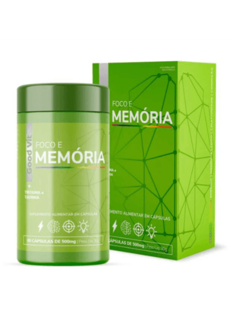 Foco e Memória 500mg C/60 Cápsulas - Good Vit