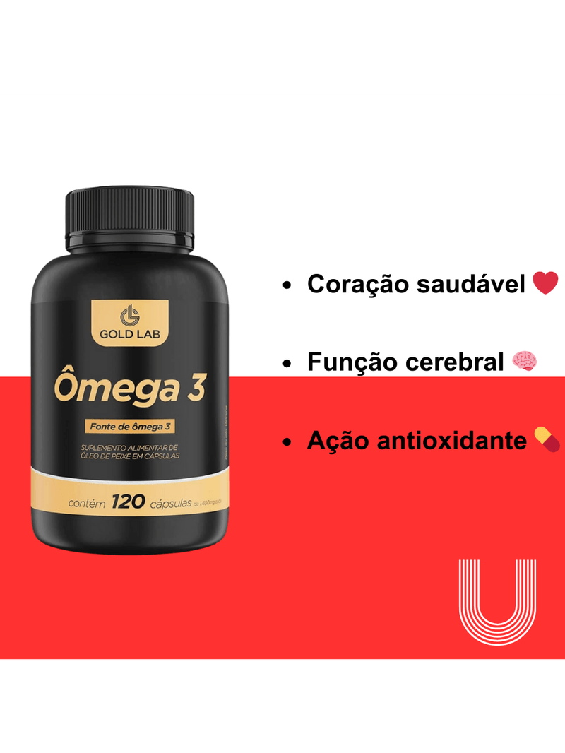 Ômega 3 com 120 Cápsulas Gold Lab