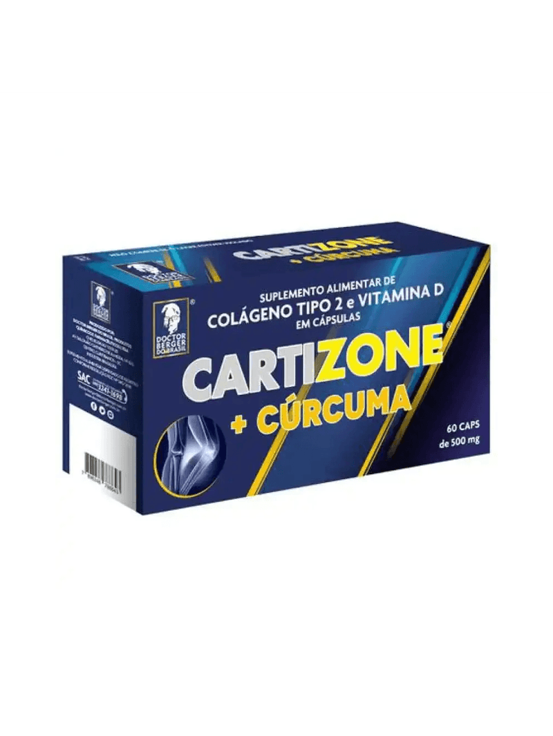 Kit 3 Caixas Cartizone Colágeno + Cúrcuma Tipo Ii 500Mg C/60 Cápsulas