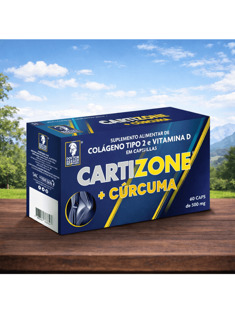 Kit 3 Caixas Cartizone Colágeno + Cúrcuma Tipo Ii 500Mg C/60 Cápsulas