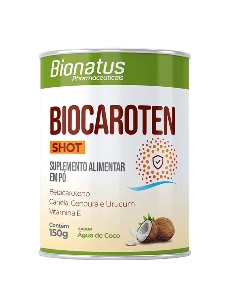 Biocaroten Shot Bionatus 150g - Sabor Água de Coco, Antioxidante