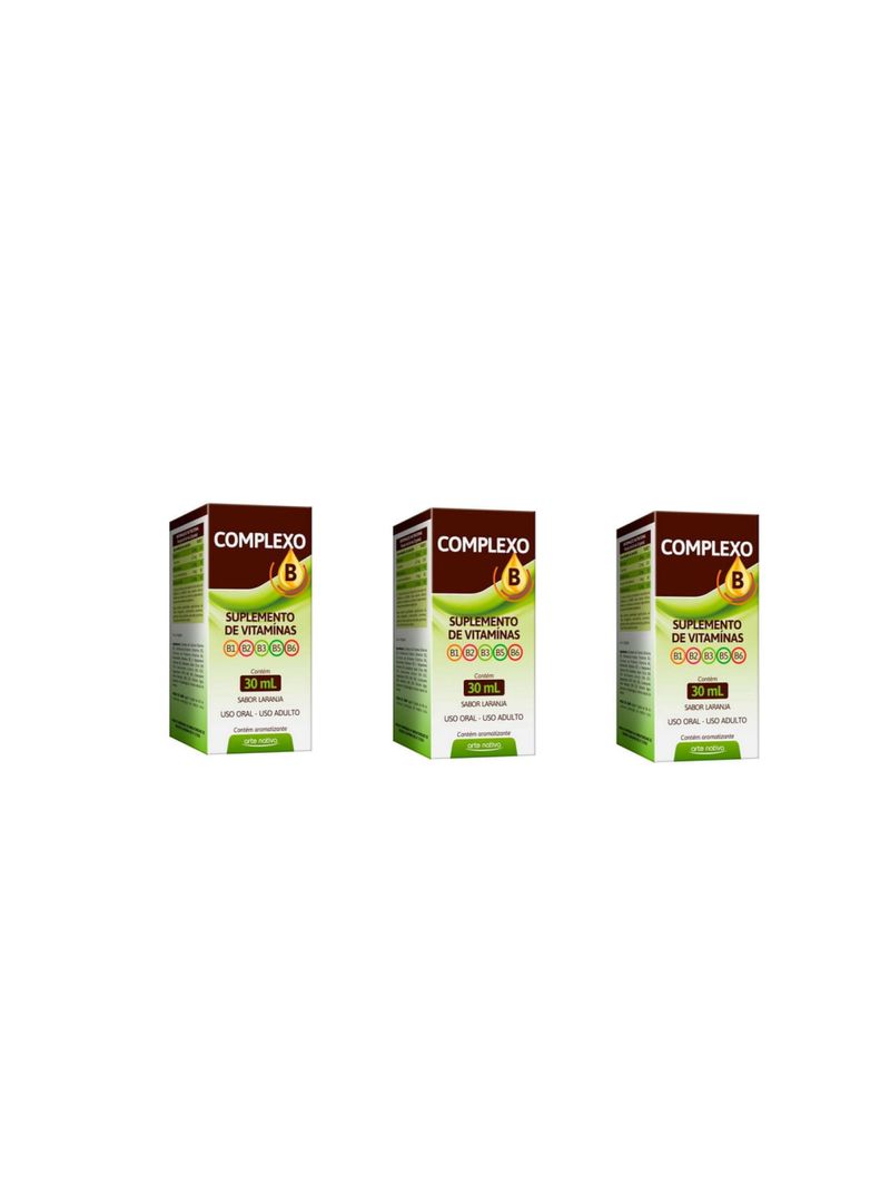 Kit 3 Complexo B Solução Oral Gotas 30ml - Arte Nativa